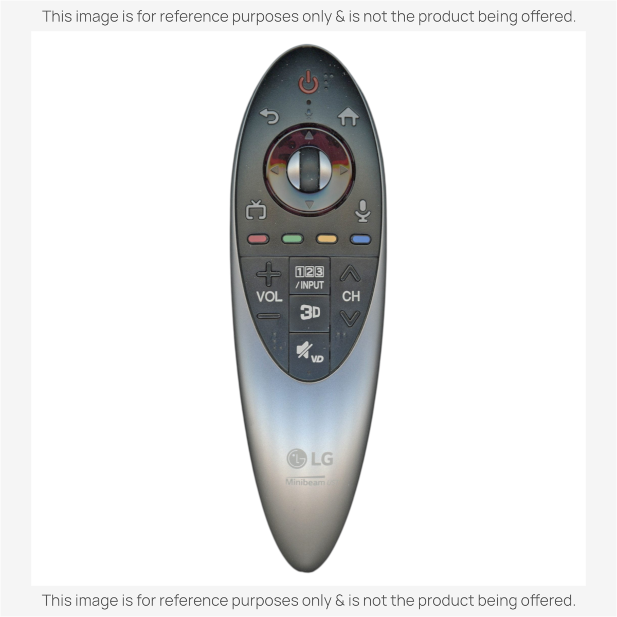 Anderic substitute remote control for LG Smart TVs with a silver finish, central scroll wheel, and navigation buttons.