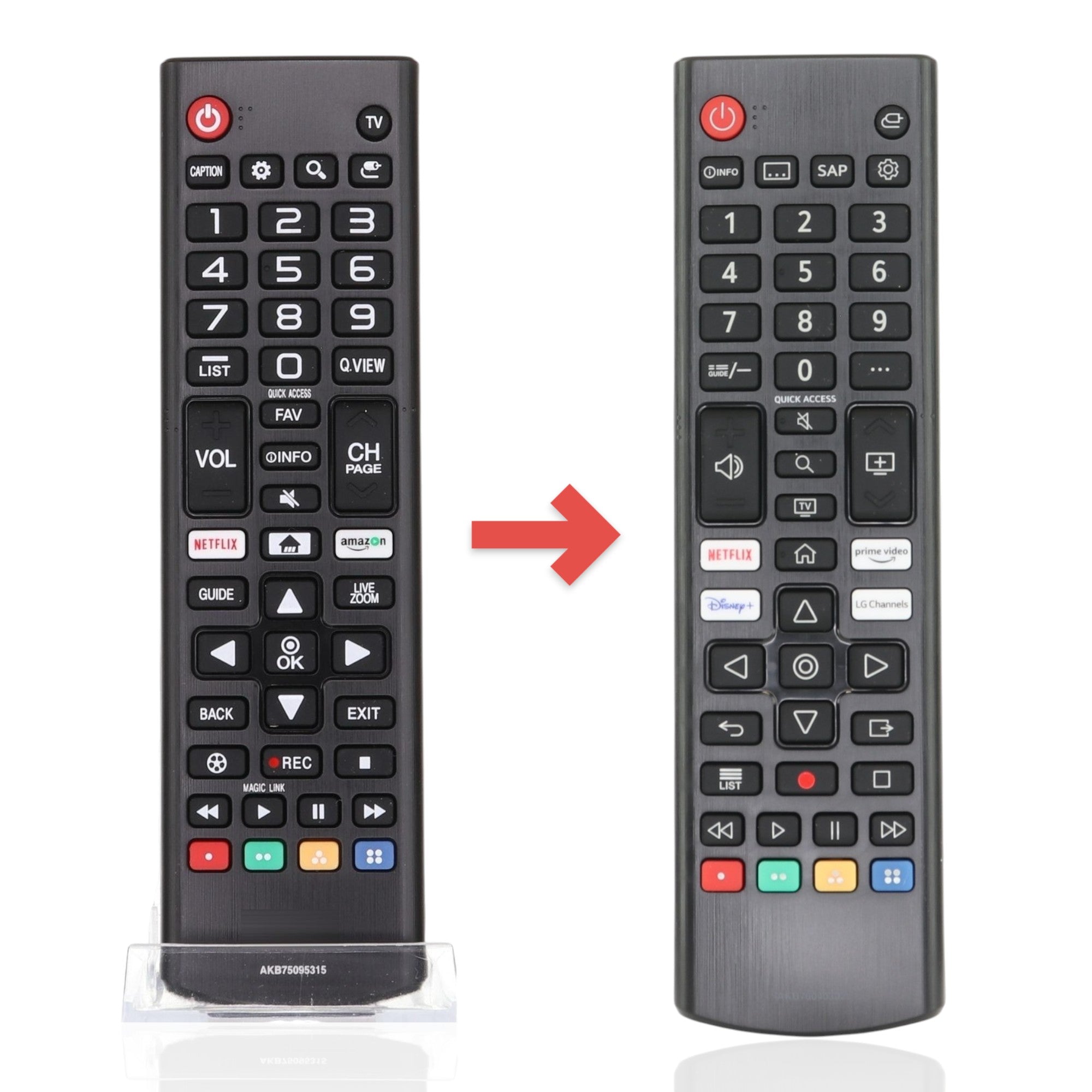 Anderic replacement remote control for LG Smart TVs featuring dedicated Netflix and Amazon Prime shortcut buttons.