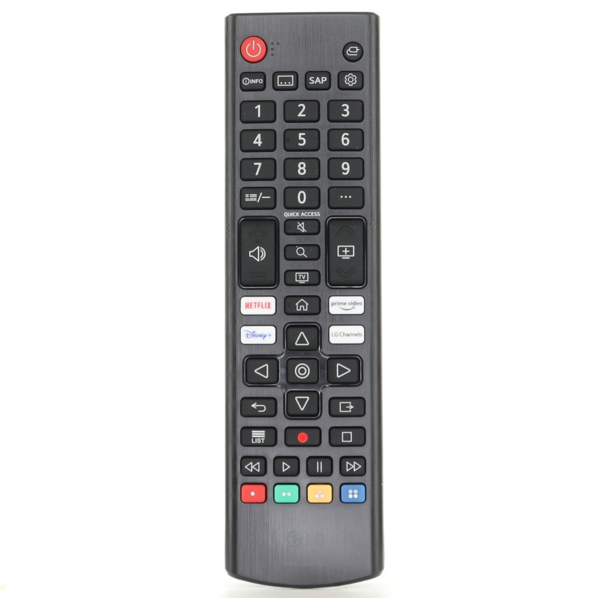 Anderic replacement infrared remote control for LG Smart TVs with dedicated Netflix, Prime Video, and Disney+ buttons.