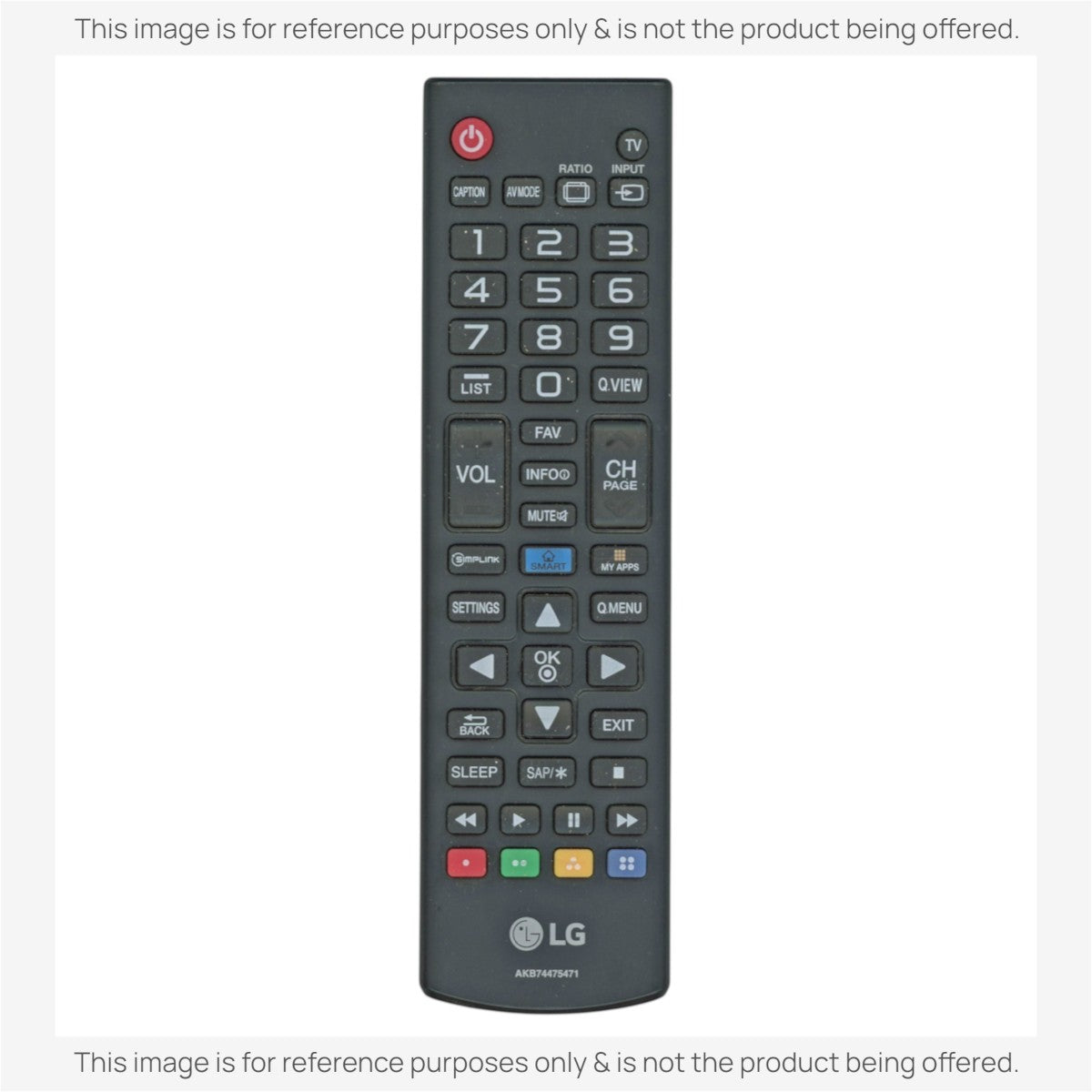 Anderic RR5501 black infrared remote control substitute for LG TV with dedicated menu and media playback buttons