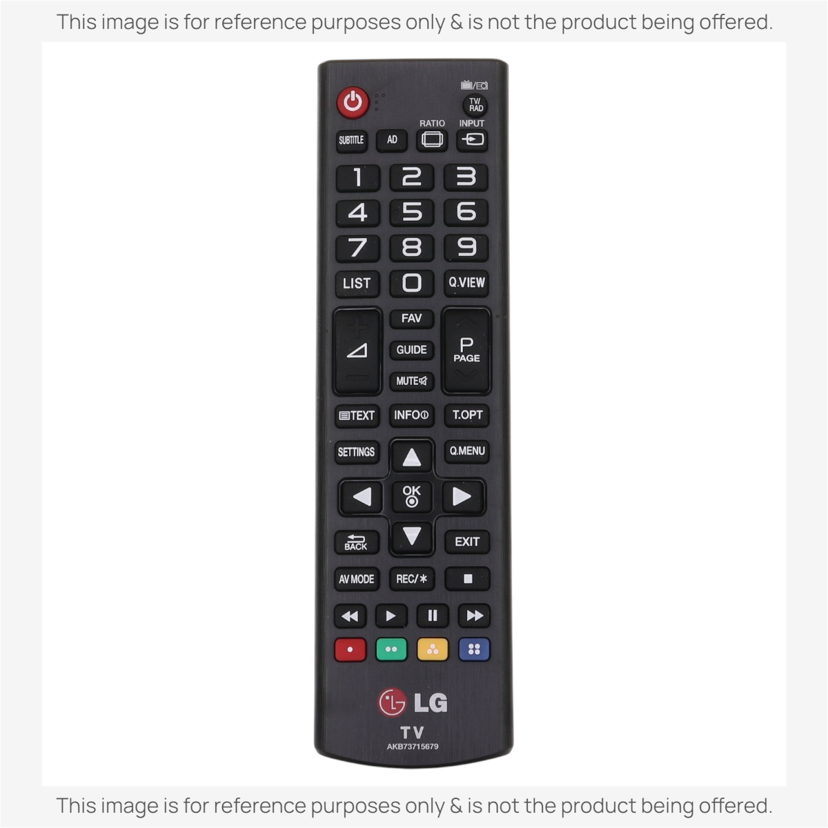 Anderic replacement infrared remote control for LG Smart TVs featuring dedicated streaming app shortcut buttons.