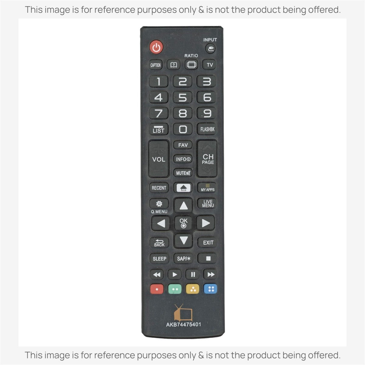 Anderic replacement infrared remote control for LG TVs featuring dedicated buttons for My Apps and menu navigation.