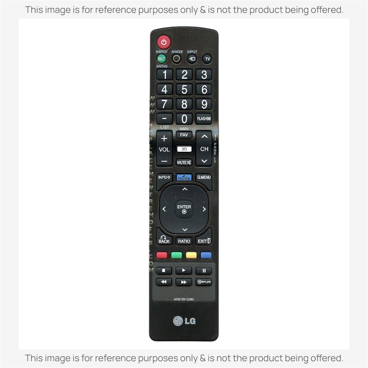 Anderic replacement remote control for LG TVs featuring dedicated buttons for My Apps, 3D, and menu navigation.