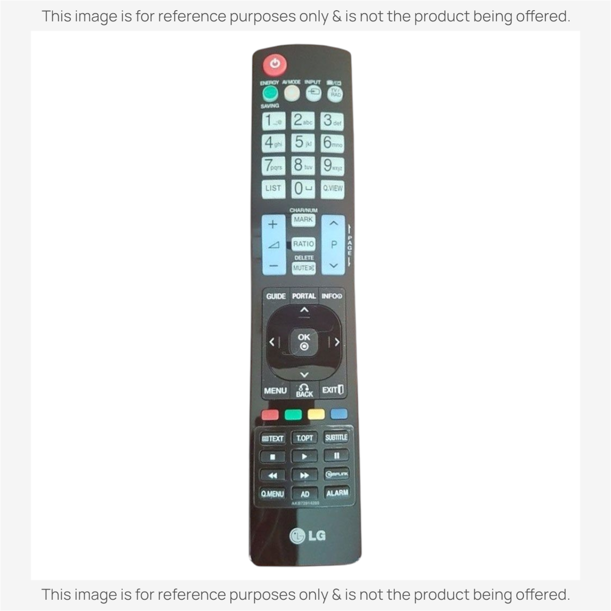 Anderic replacement remote control for LG TVs featuring a black plastic body and multi-function navigation buttons.