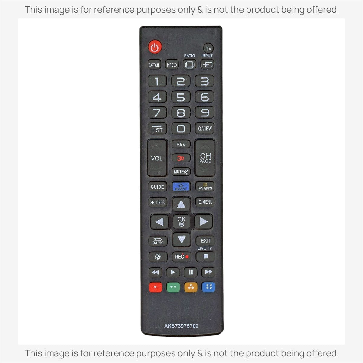 Anderic RR5501 black infrared replacement remote control for LG televisions with dedicated smart and menu buttons