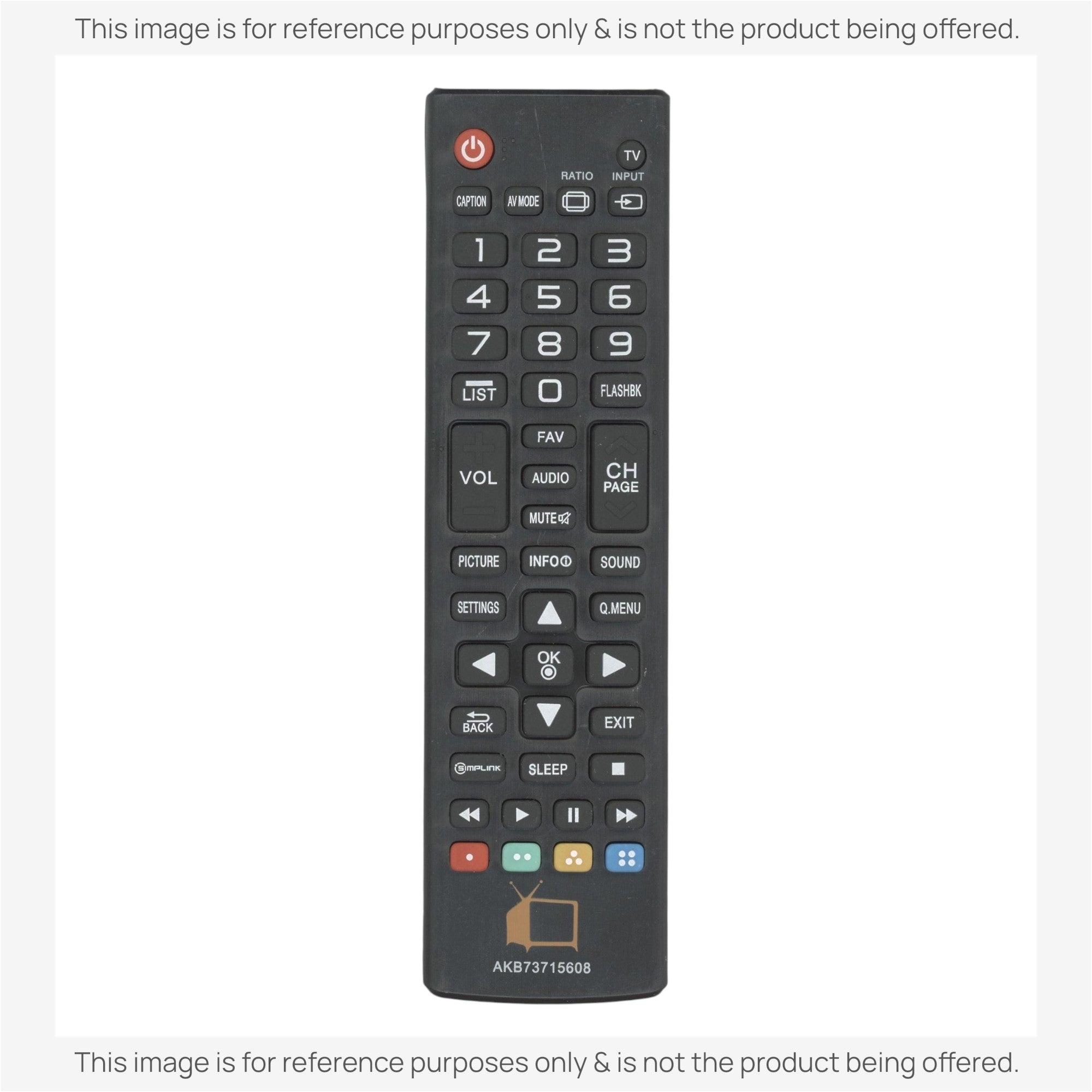 Anderic RR5501 replacement remote control for LG TVs with dedicated buttons for apps, input, and menu functions.
