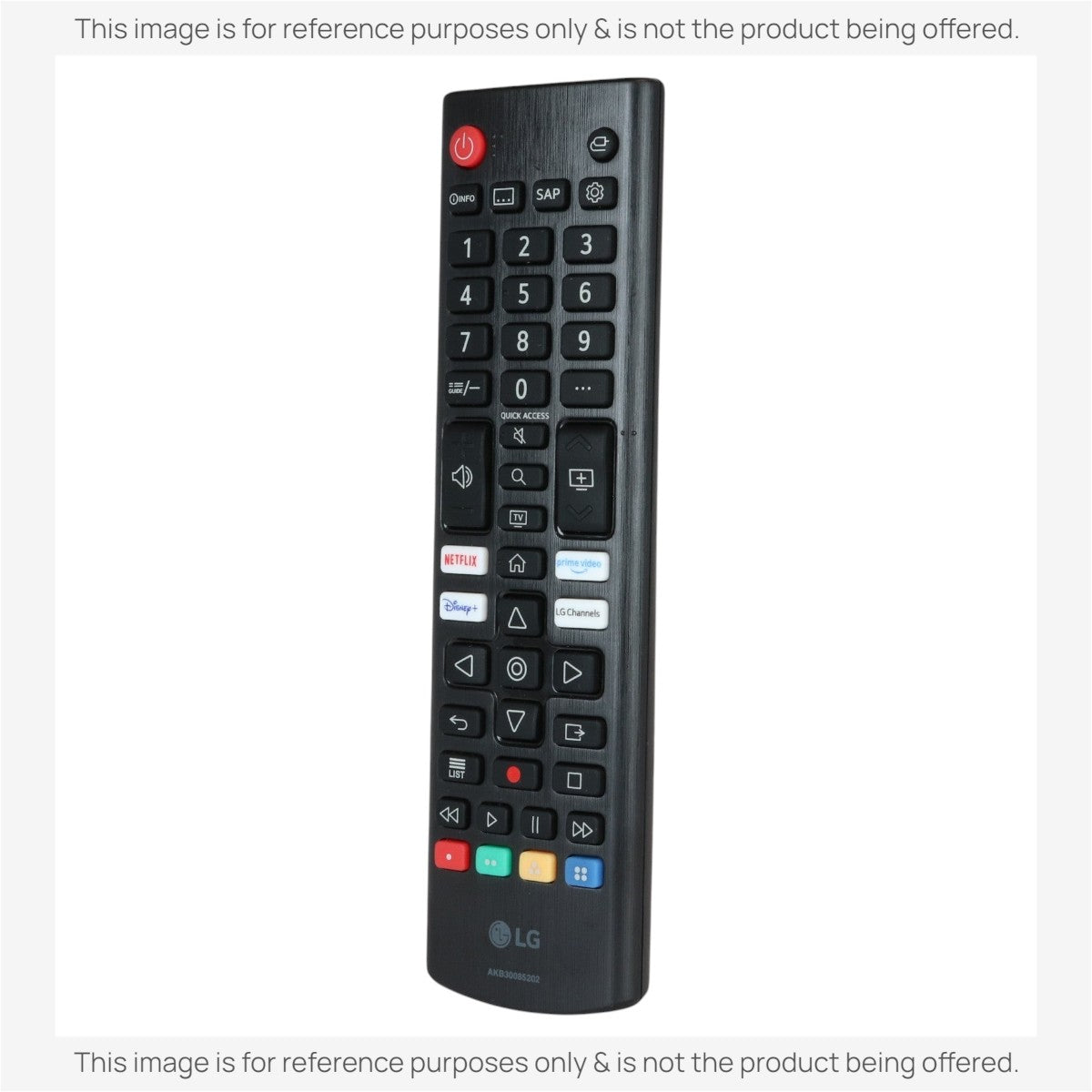 Anderic black replacement remote control for LG TVs featuring dedicated streaming buttons and ergonomic design.