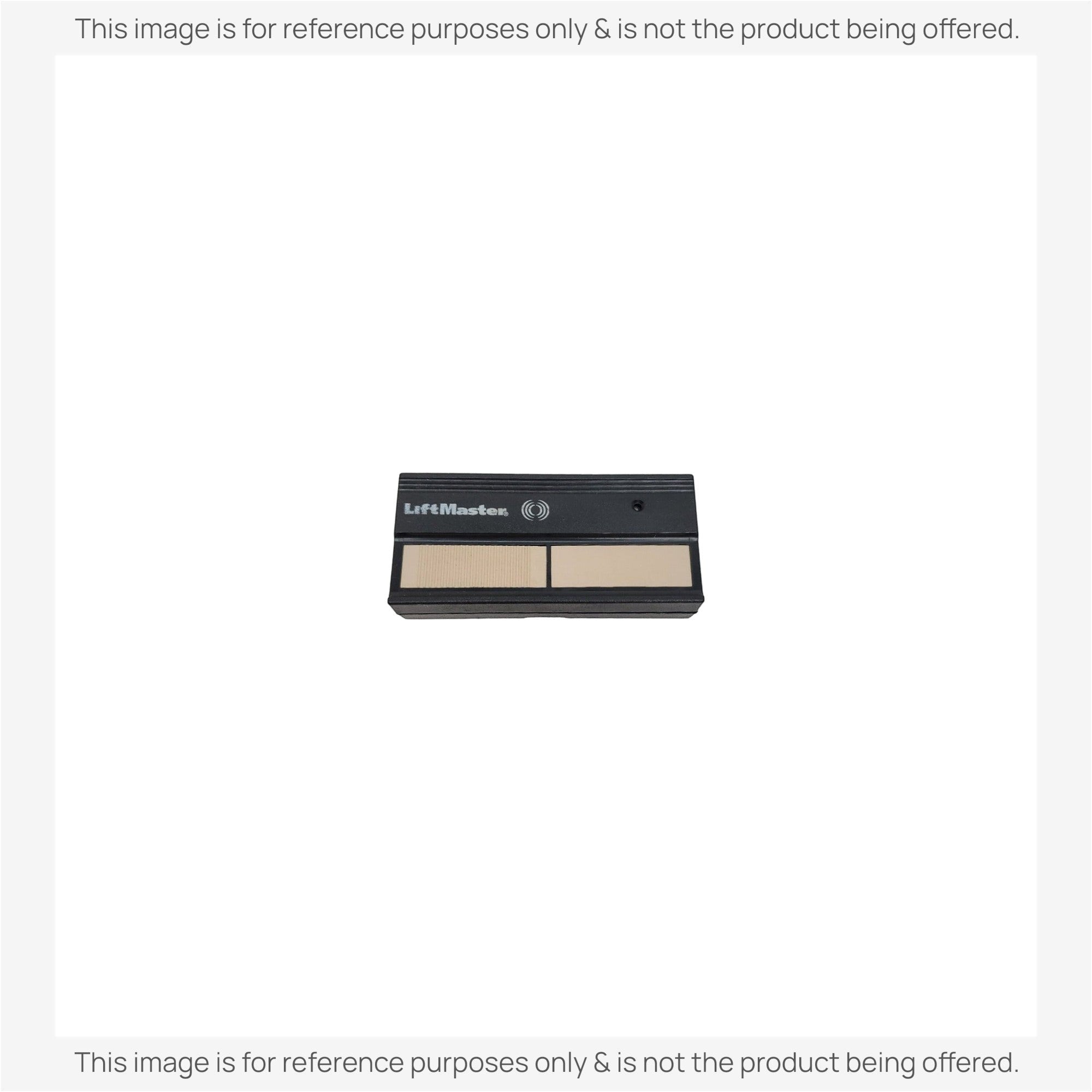 Anderic 2-button garage door opener remote in black with beige buttons, compatible with LiftMaster 362LM systems.
