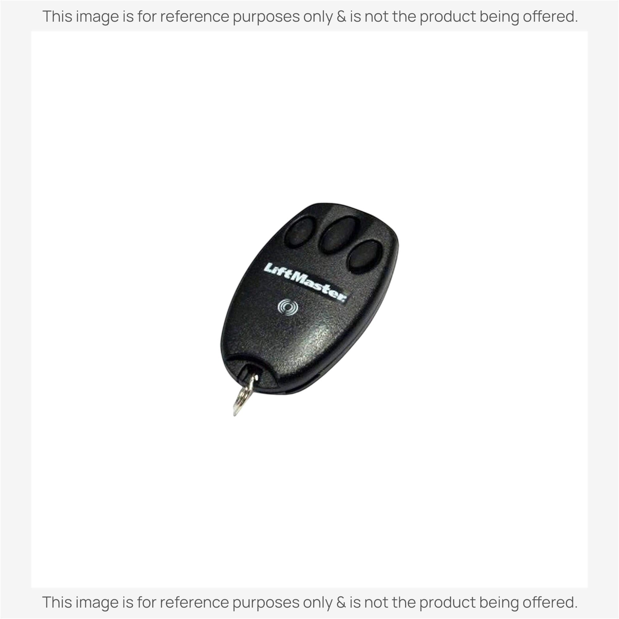 Anderic 3-button keychain remote control for LiftMaster garage door openers in black with a compact design.