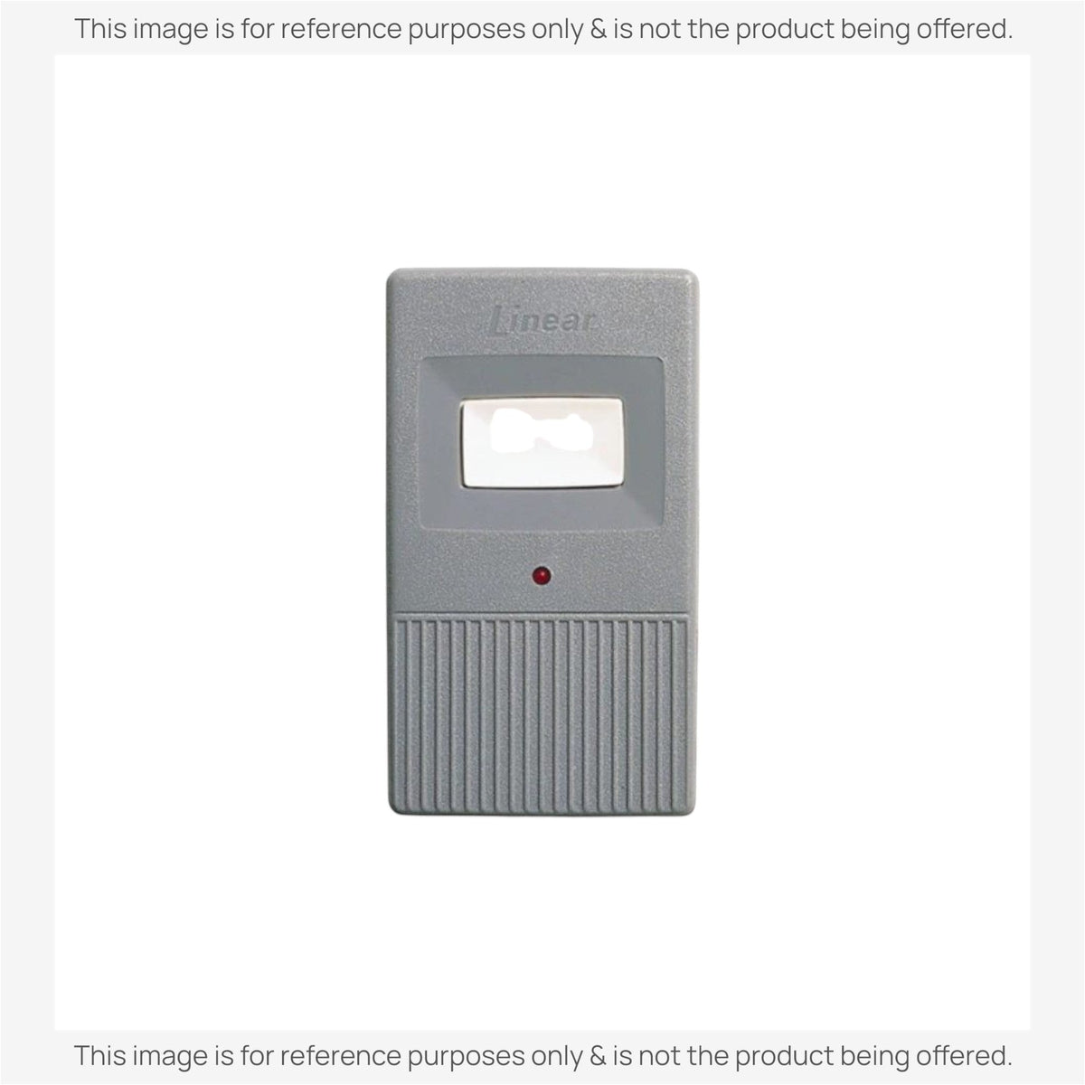 Anderic replacement garage door remote for Linear MCT1 MegaCode 318MHz systems with two buttons and grey casing.