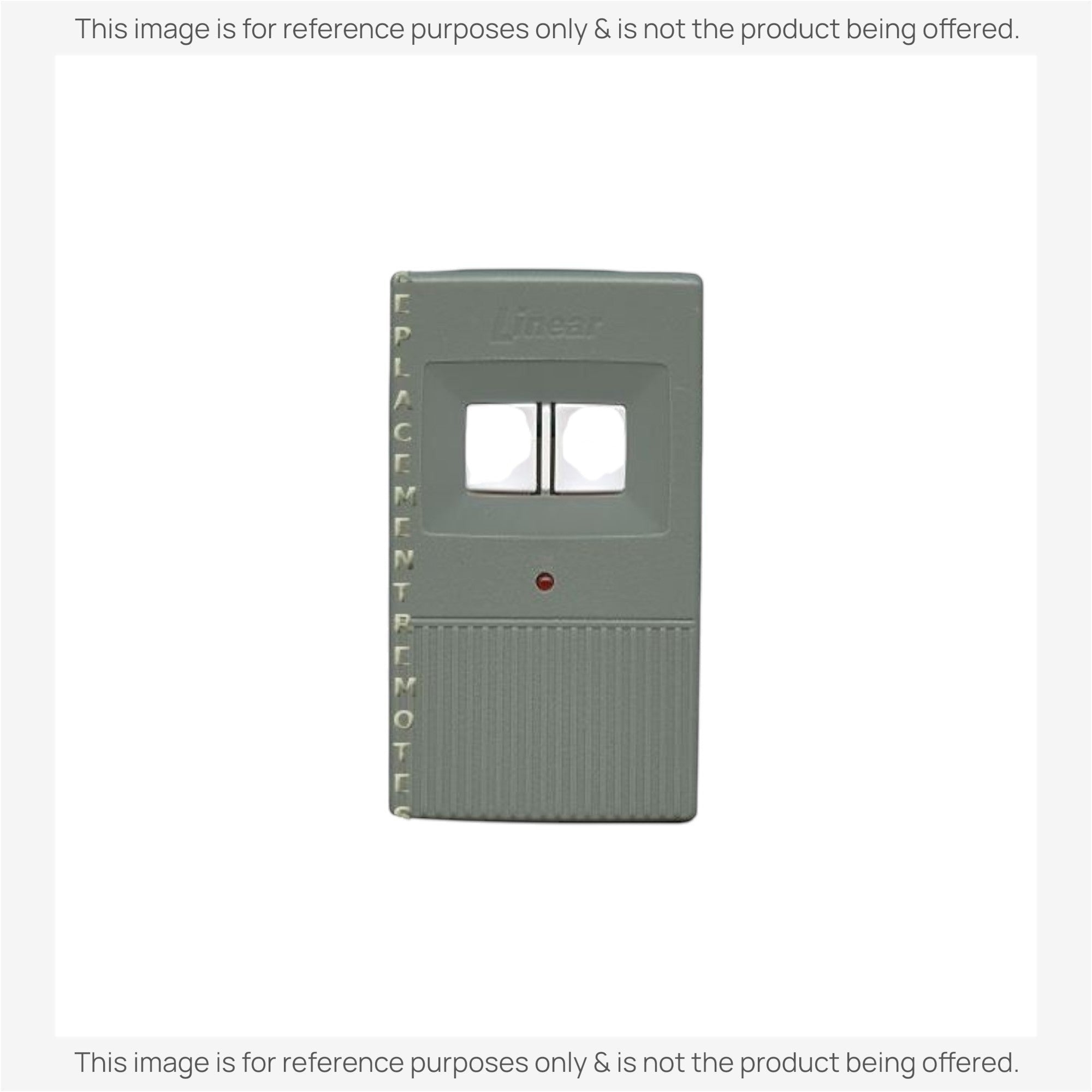Anderic two-button garage door remote replacement for Linear MCT2 MegaCode 318MHz systems in grey.