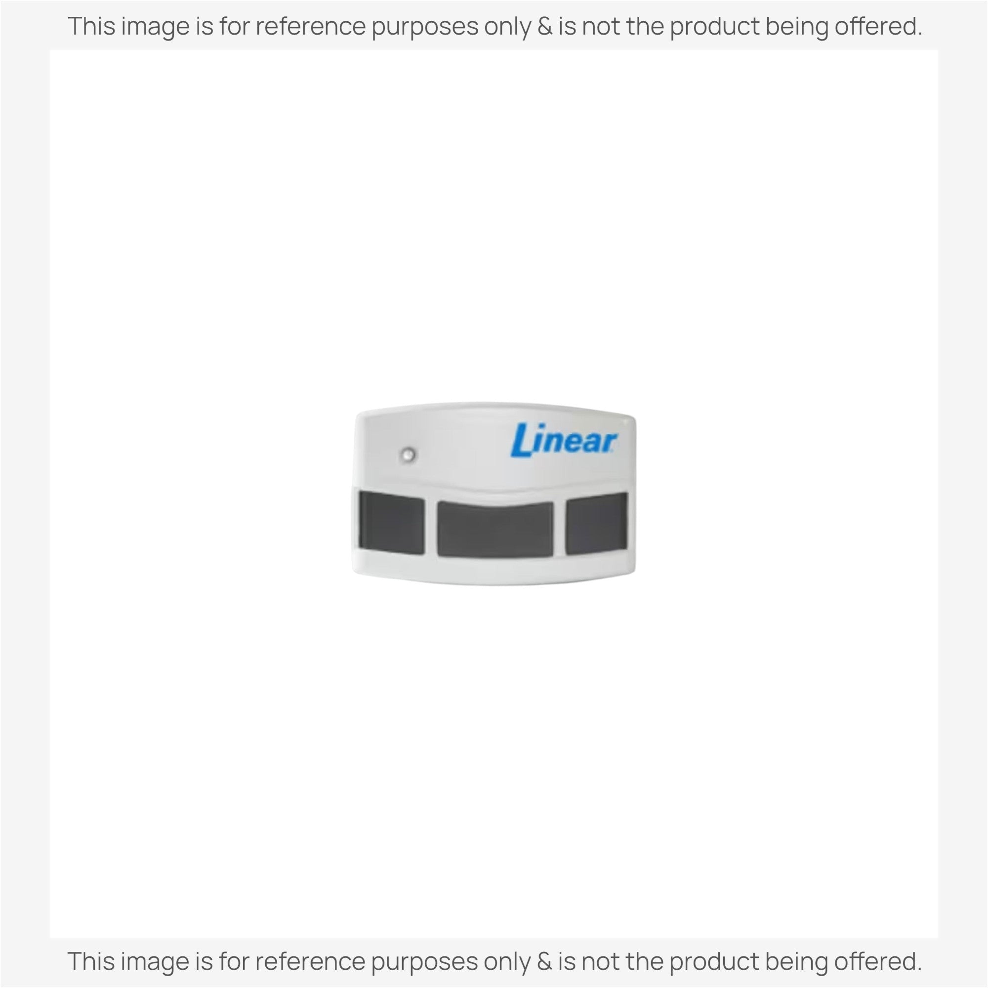 Anderic 3-button garage door remote control for Linear Mega Code systems with a white casing and indicator light.