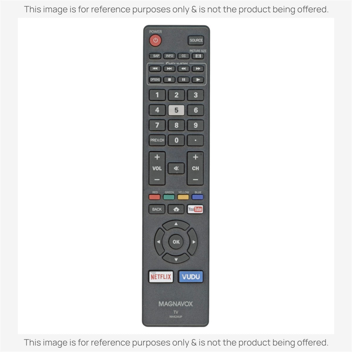 Anderic replacement remote control for Magnavox smart TVs with dedicated Netflix and Vudu buttons