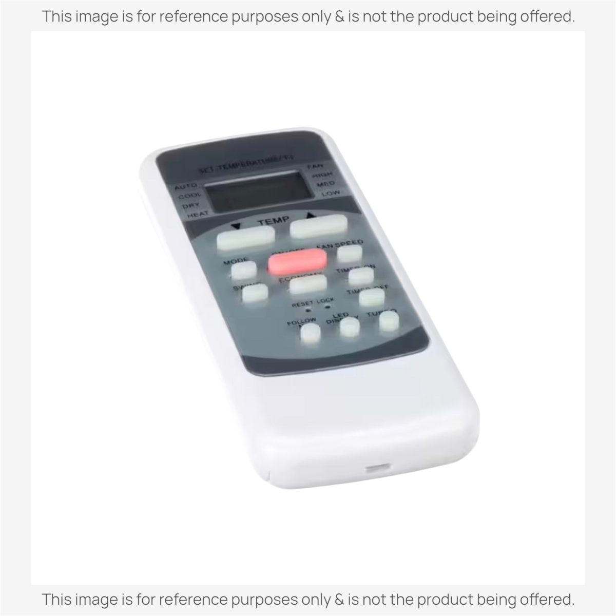 Anderic KTN828 replacement remote control for Midea air conditioners featuring a backlit LCD screen and white casing.