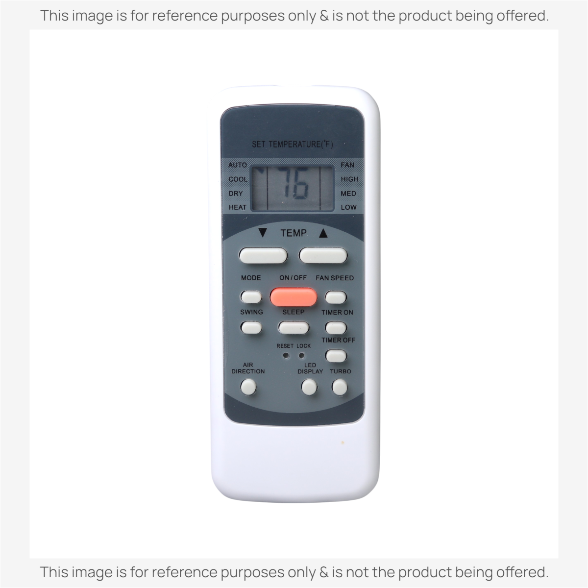 Anderic replacement remote control for Midea mini-split air conditioners featuring an LCD screen and grey buttons.