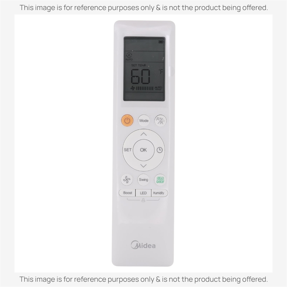Anderic replacement remote control for Midea mini split air conditioners with LCD display and function buttons