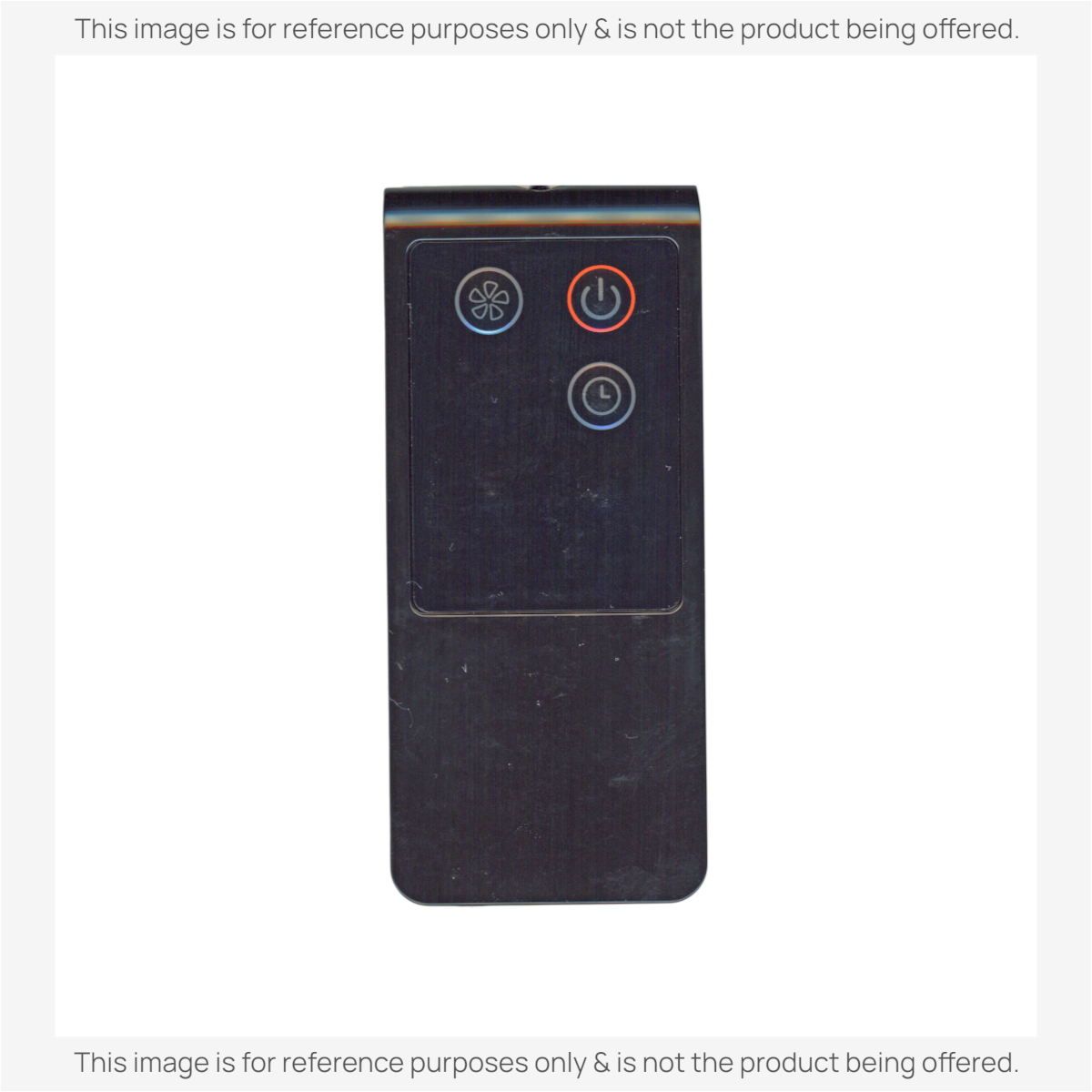Anderic replacement remote control for Midea upright fans in black with power, fan speed, and timer buttons.