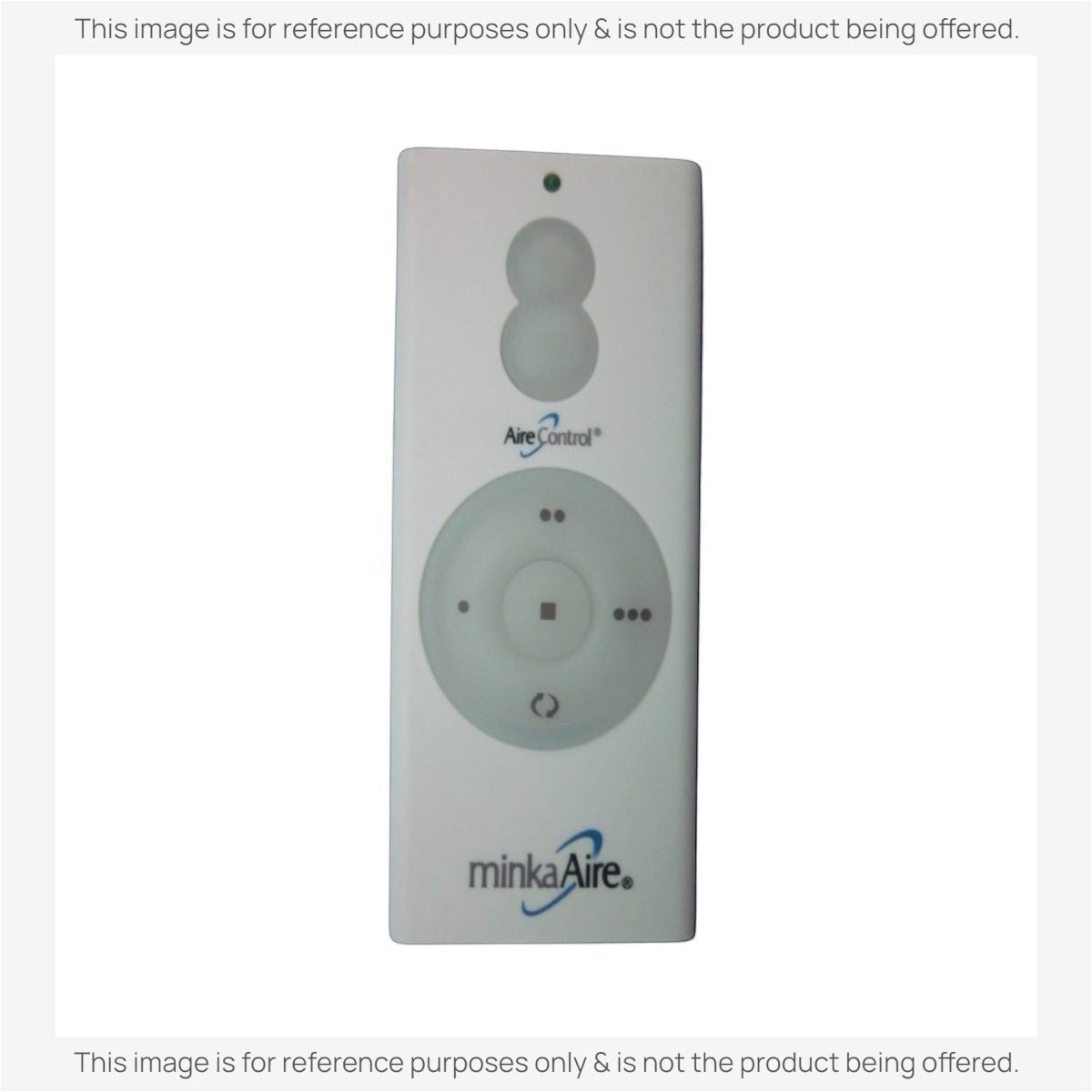Anderic white wireless ceiling fan remote control for Minka-Aire DL4111T with fan speed and light dimming buttons.