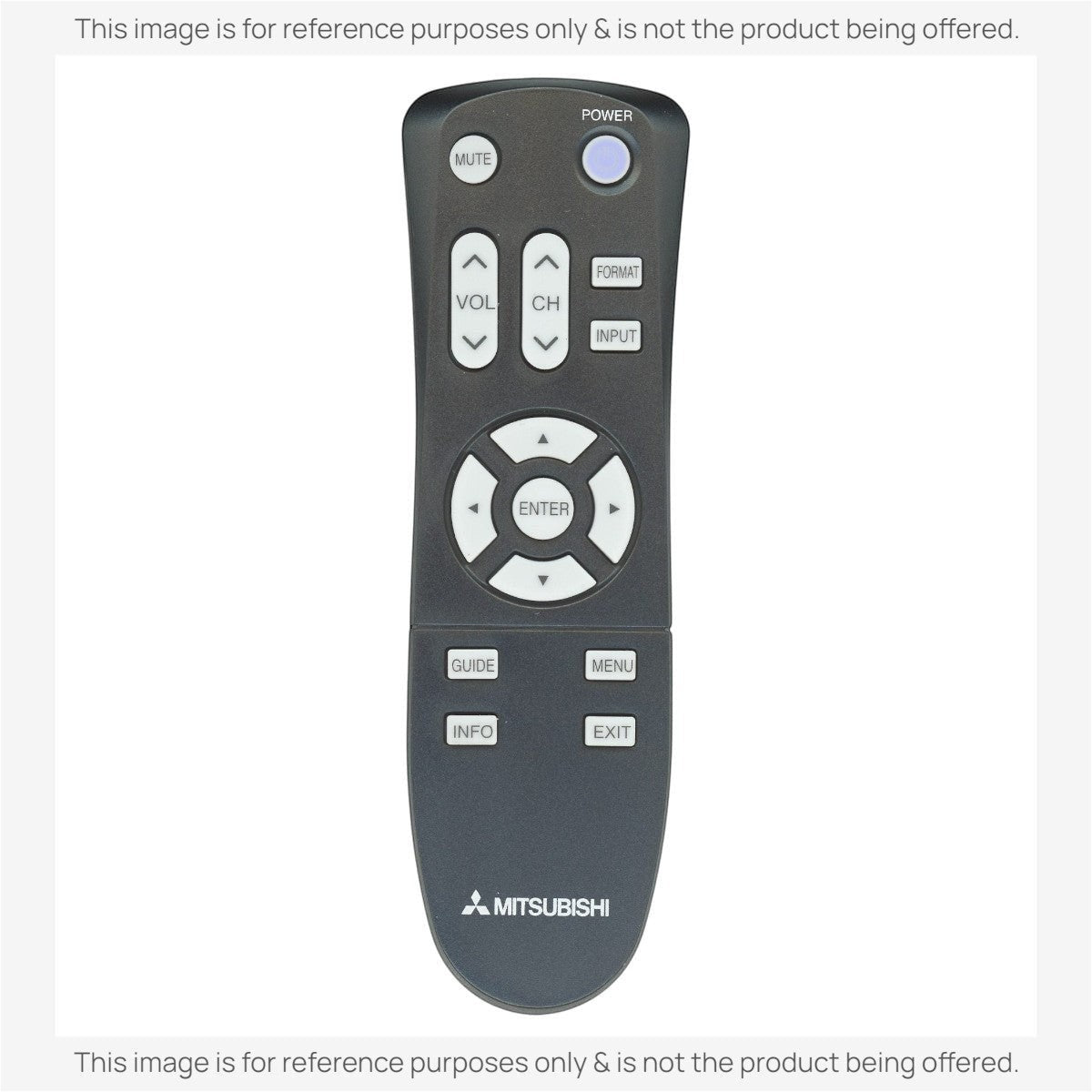 Anderic black replacement remote control for Mitsubishi TVs with navigation, volume, channel, and menu buttons.