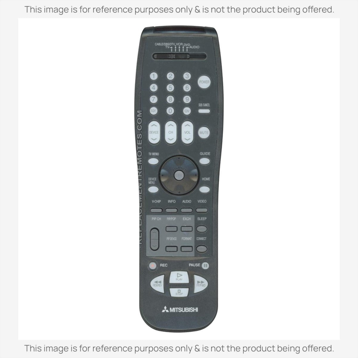 Anderic universal TV remote control for Mitsubishi devices with a full numeric keypad and dedicated streaming buttons.