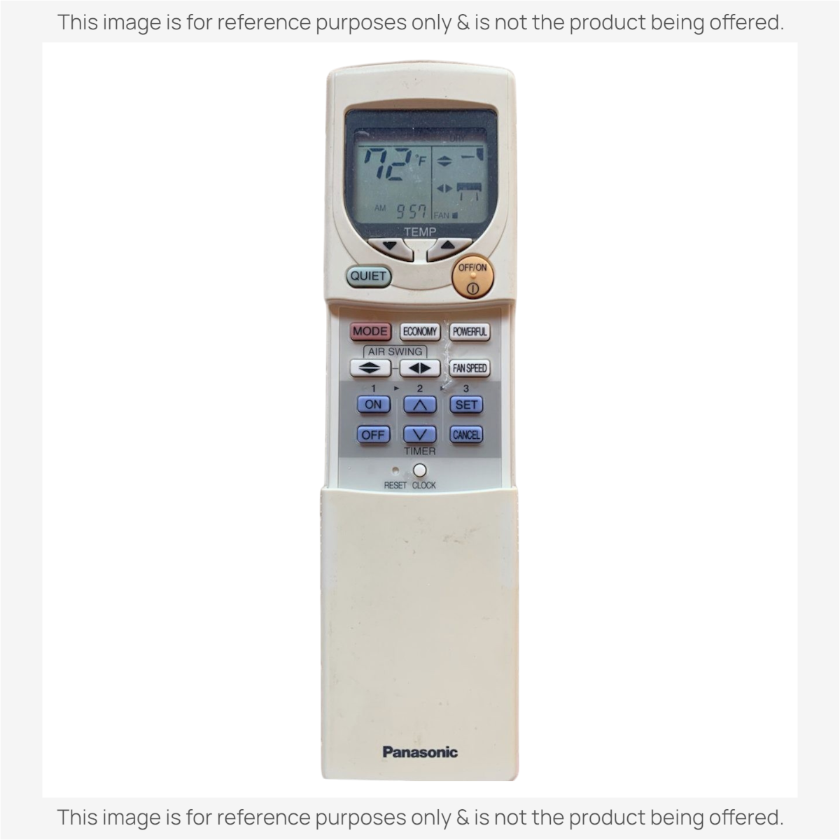 Anderic replacement remote control for Panasonic air conditioners with backlit LCD screen and multi-function buttons