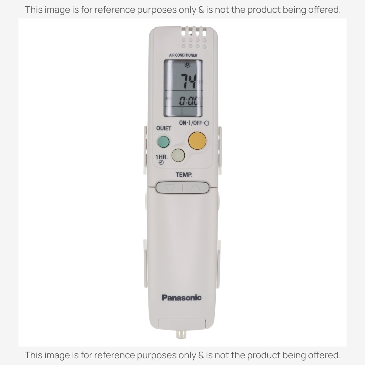 Anderic replacement remote control for Panasonic air conditioners featuring a backlit LCD screen and wall mount.