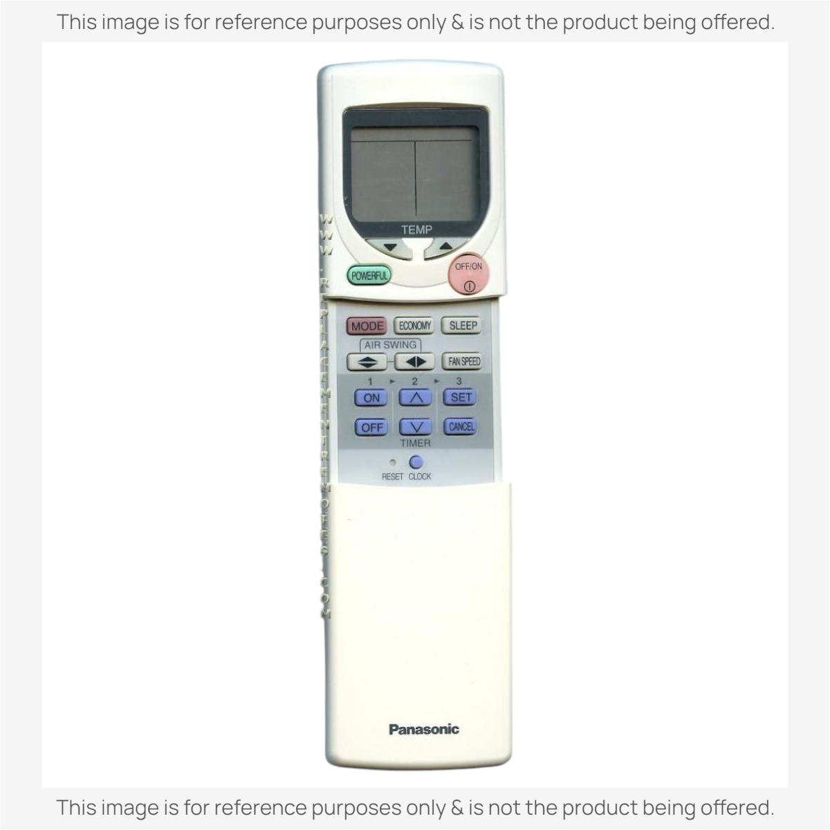 Anderic replacement remote control for Panasonic air conditioners with backlit LCD display and numeric buttons.