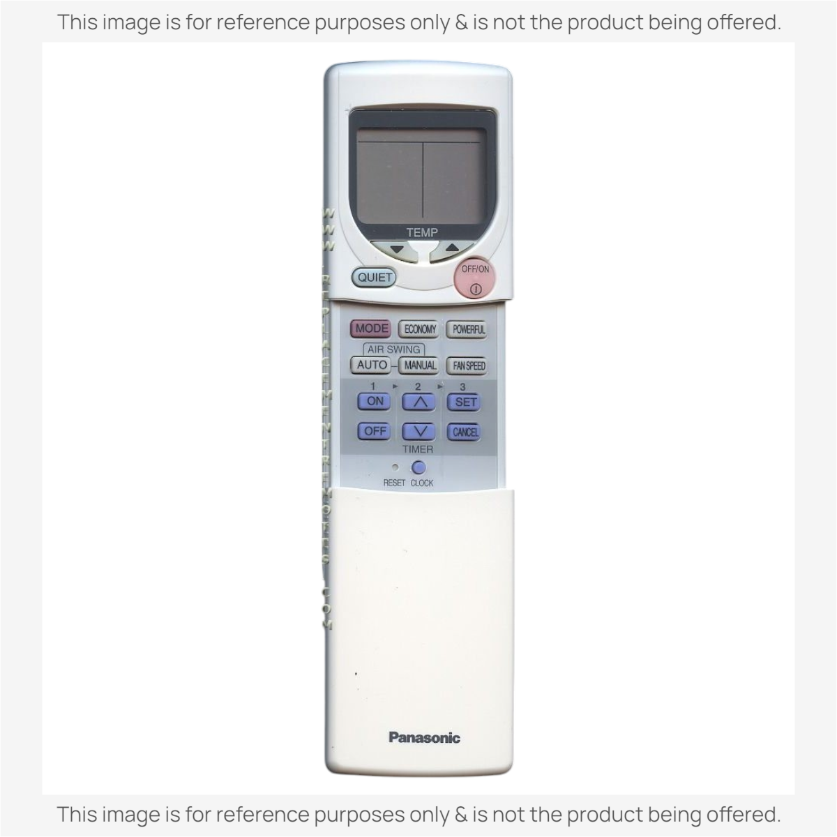 Anderic replacement remote for Panasonic air conditioners featuring a backlit LCD screen and multi-function buttons.