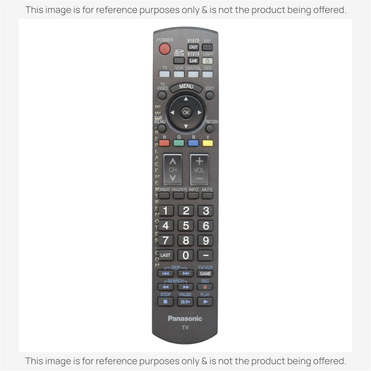 Anderic replacement remote control for Panasonic N2QAYB000217 with backlit keypad and multi-device support.