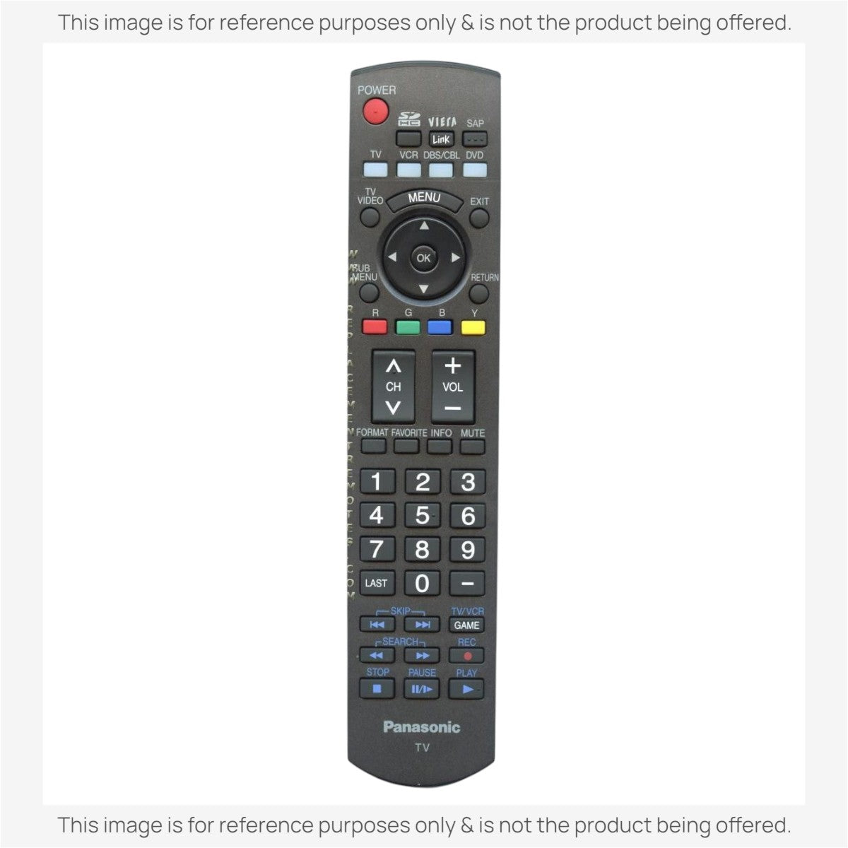 Anderic universal replacement TV remote control for Panasonic N2QAYB000220 with backlit keypad and media buttons.