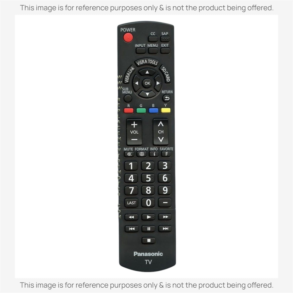 Anderic universal TV remote control replacement for Panasonic N2QAYB000321 with backlit keypad and media buttons.