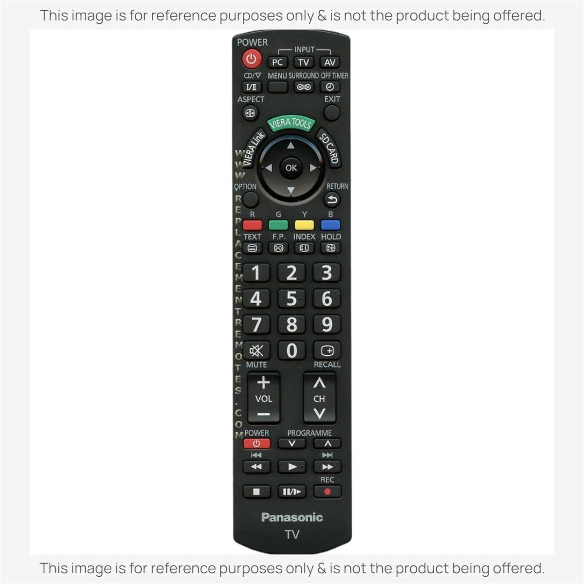 Anderic universal TV remote control replacement for Panasonic N2QAYB000370 with backlit keypad and media buttons.