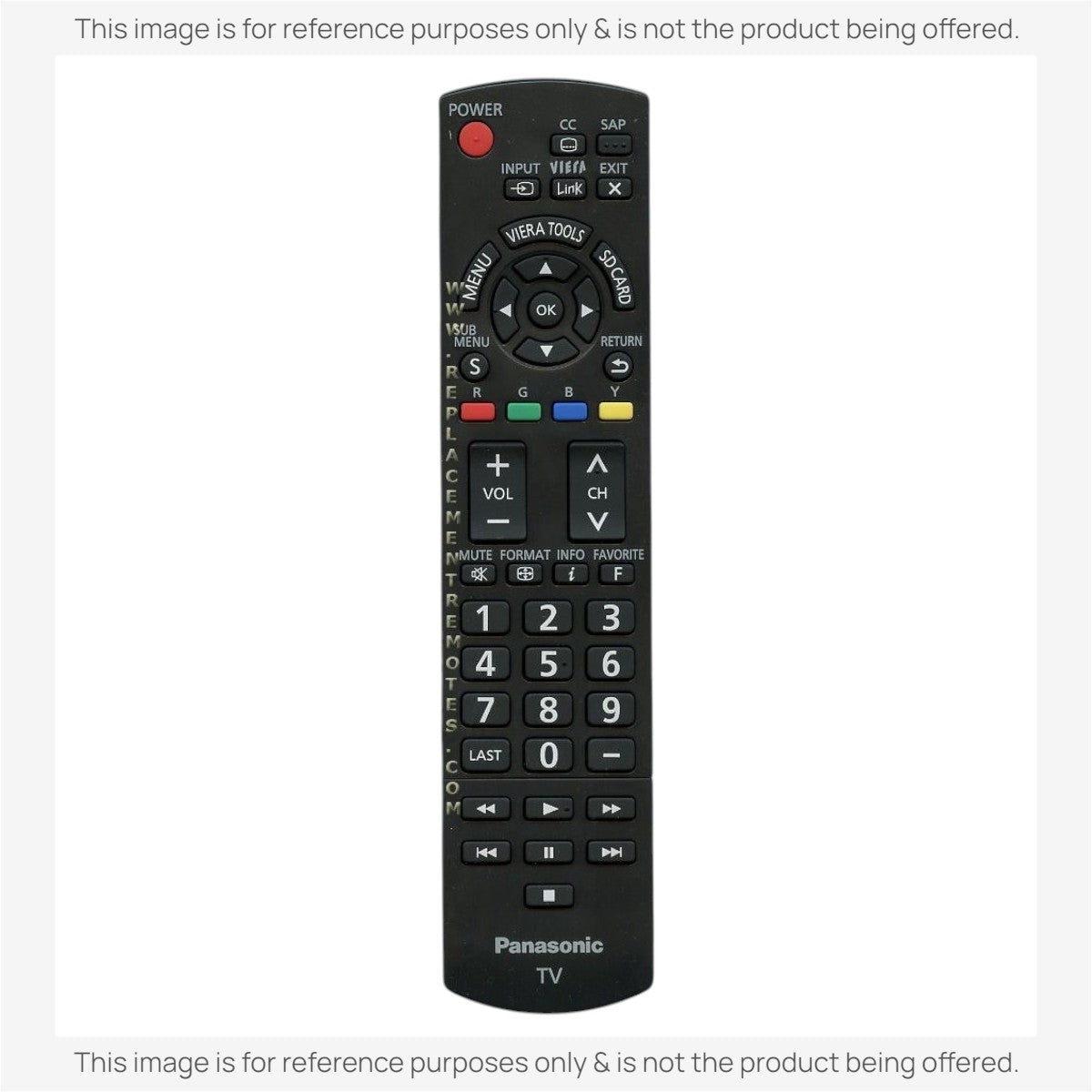 Anderic universal replacement remote control for Panasonic N2QAYB000485 TV with backlit keypad and media buttons.