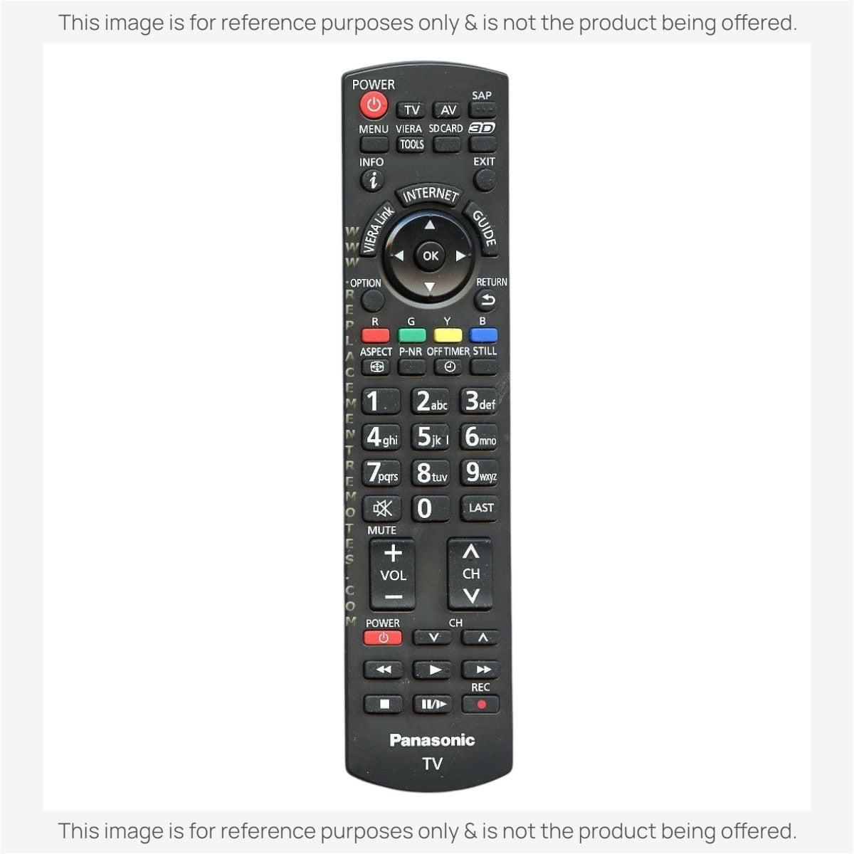 Anderic universal TV remote control replacement for Panasonic N2QAYB000621 with backlit keypad and streaming buttons.