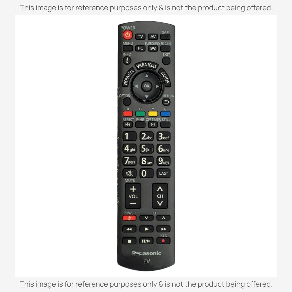 Anderic replacement TV remote for Panasonic N2QAYB000622 with backlit keypad and multi-device control buttons.