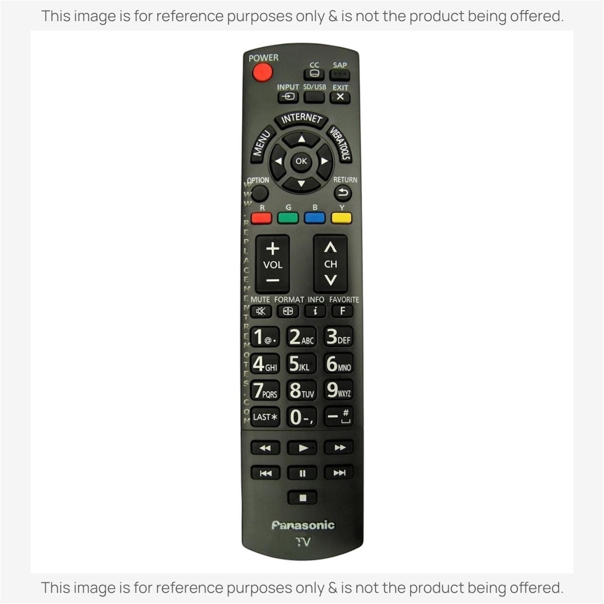 Anderic black universal TV remote control replacement for Panasonic N2QAYB000705 with backlit keypad and media buttons