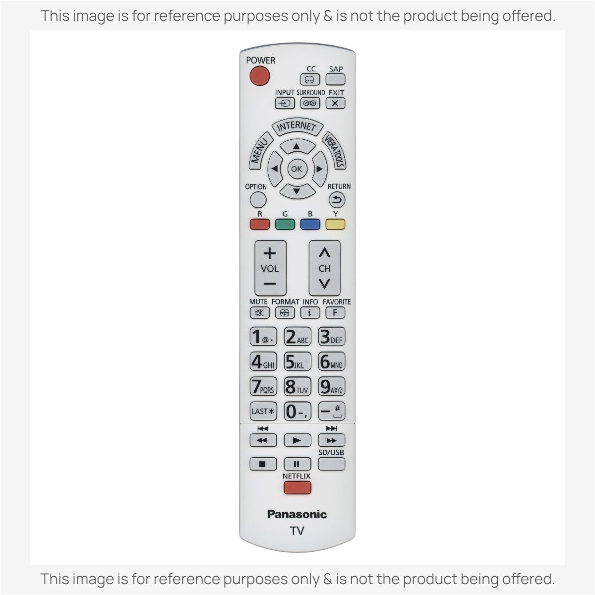 Anderic replacement remote for Panasonic N2QAYB000797 with backlit keypad and dedicated Netflix button.