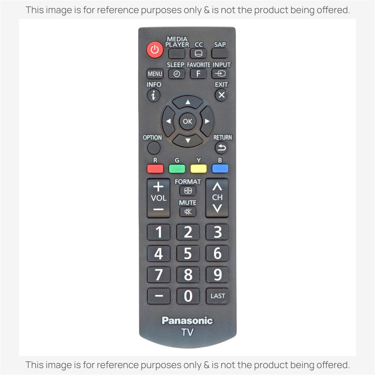 Anderic universal TV remote control replacement for Panasonic N2QAYB000820 with backlit keypad and menu buttons.