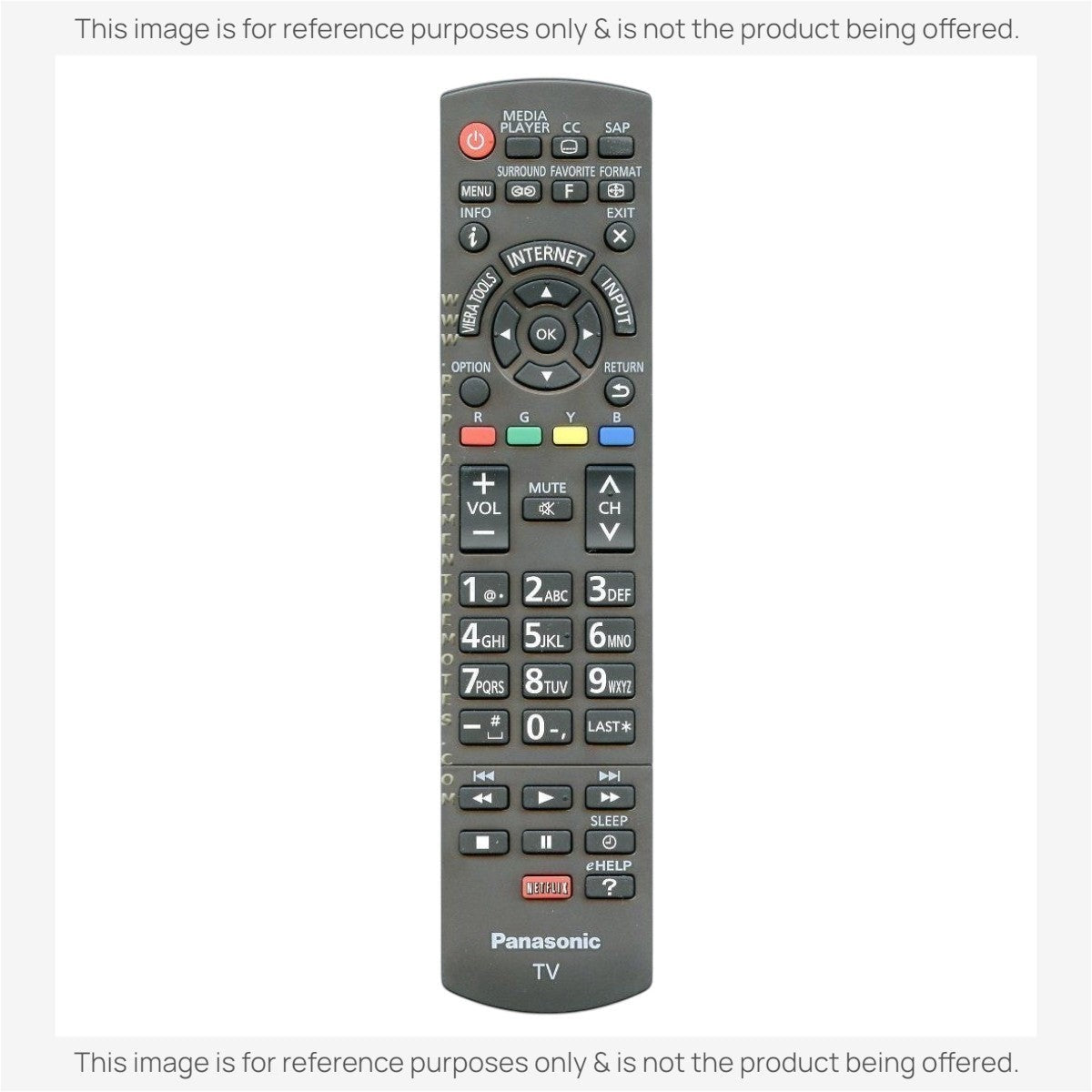 Anderic universal replacement remote for Panasonic N2QAYB000827 with backlit keys and dedicated Netflix button.