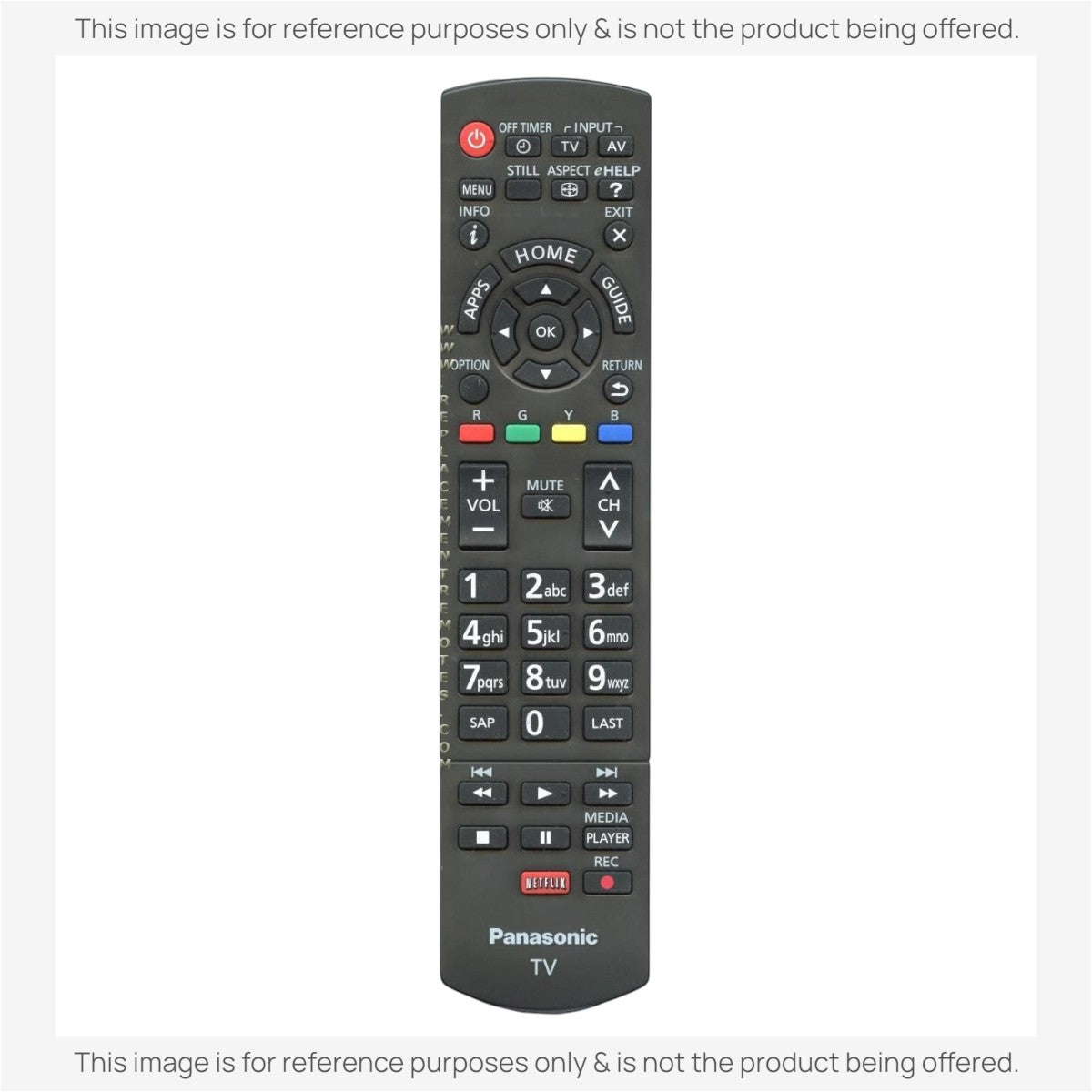 Anderic replacement remote control for Panasonic N2QAYB000835 with backlit keypad and dedicated Netflix button.