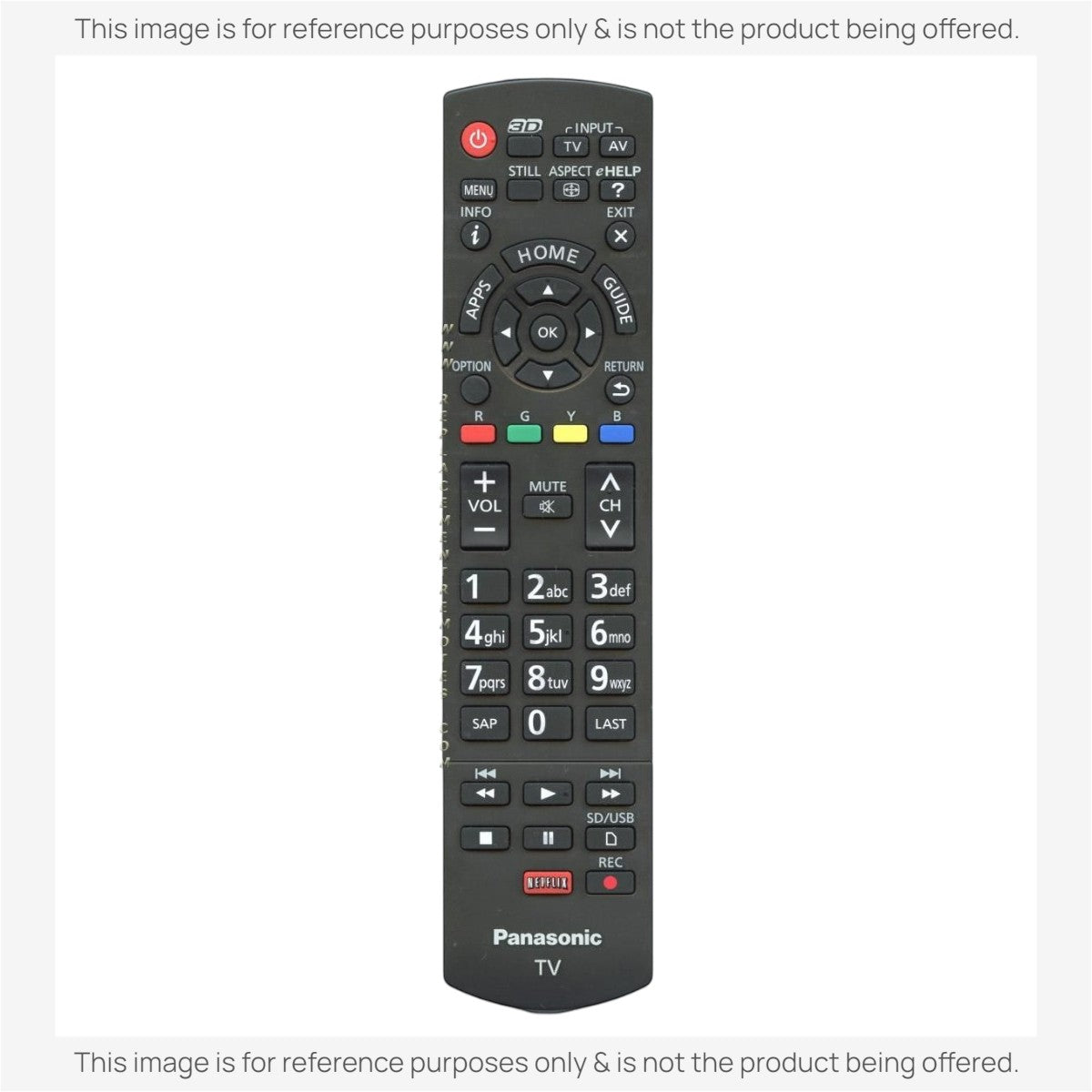 Anderic universal TV remote control for Panasonic N2QAYB000838 with backlit keypad and dedicated Netflix button.