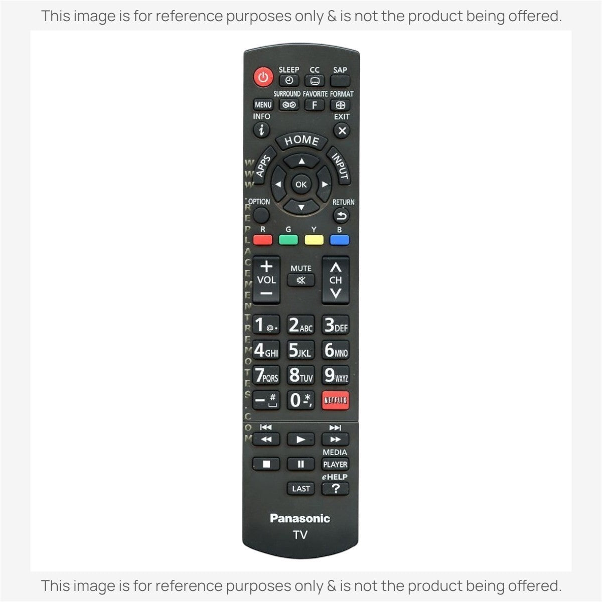 Anderic universal TV remote control for Panasonic N2QAYB000926 with backlit keypad and dedicated Netflix button.
