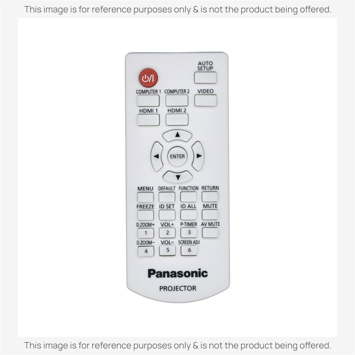 Anderic RR3720 white replacement remote control for Panasonic projectors with clearly labeled function buttons