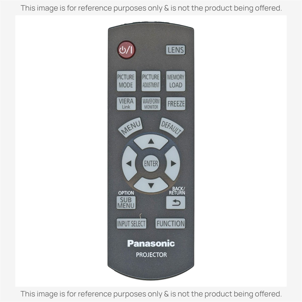 Anderic replacement remote control for Panasonic projector models PTAE4000 and PTAE4000U in dark grey.