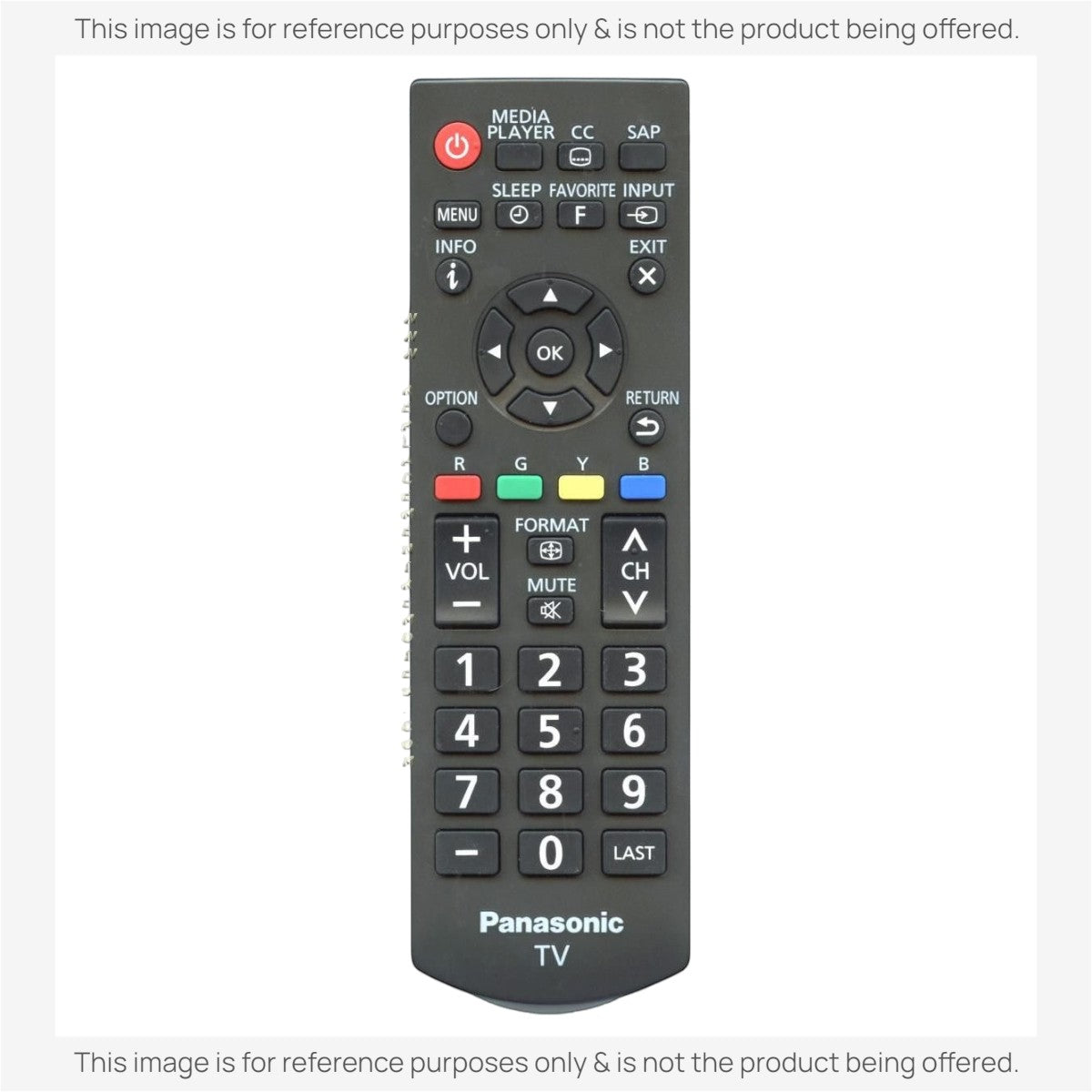 Anderic universal TV remote control replacement for Panasonic TZZ00000845A with backlit keypad and menu buttons.