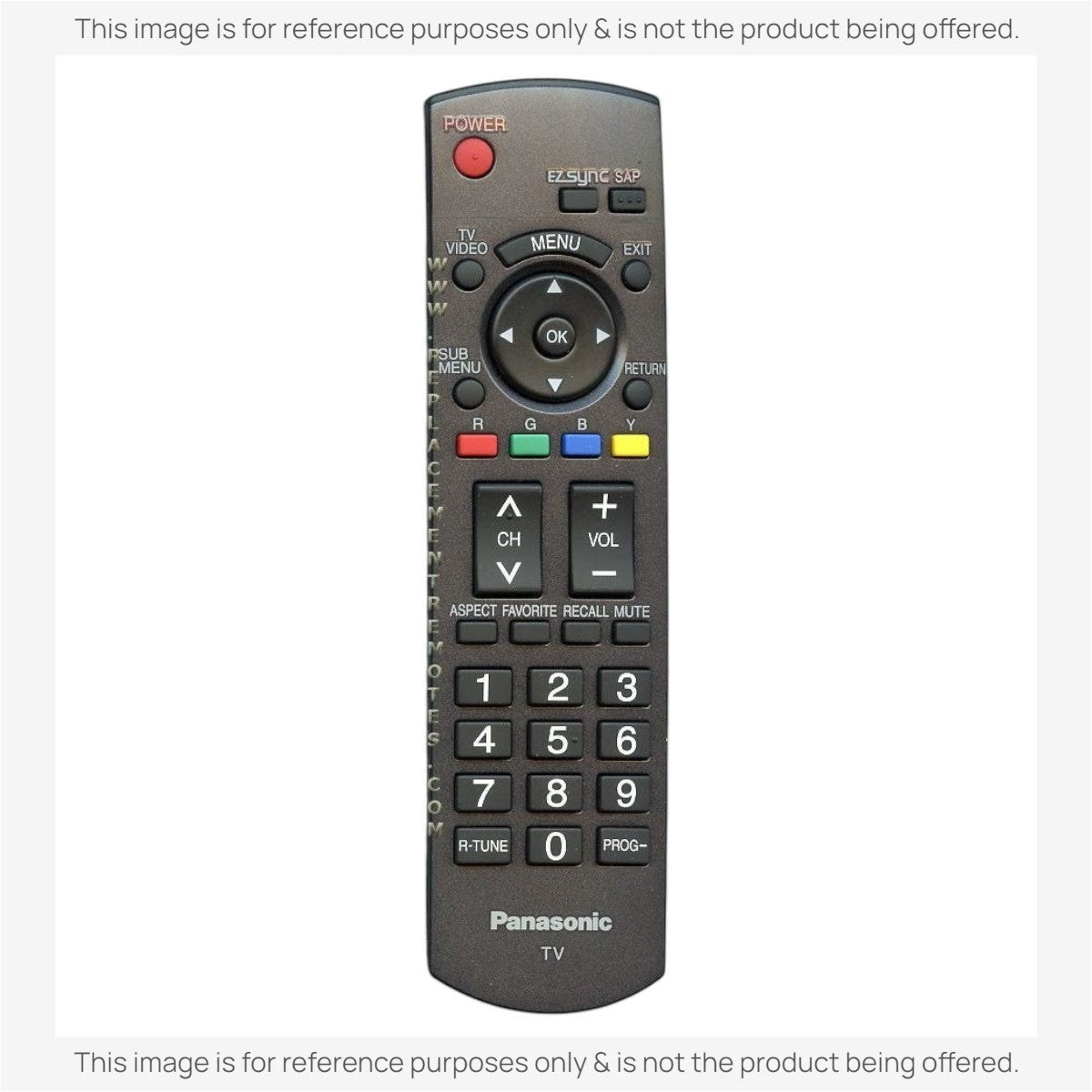 Anderic replacement remote control for Panasonic TVs featuring a black keypad with navigation and volume buttons.
