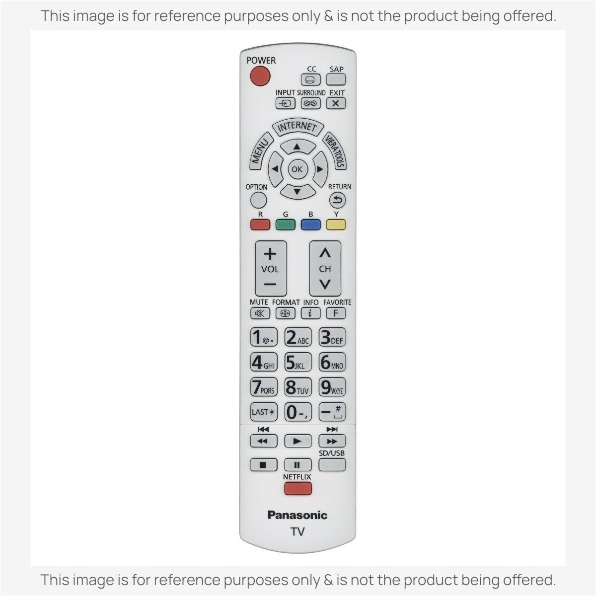 Anderic replacement TV remote for Panasonic featuring a full numeric keypad, menu navigation, and Netflix button.