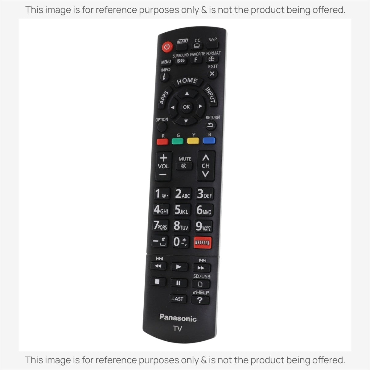 Anderic replacement remote control for Panasonic smart TVs with backlit keypad and dedicated Netflix and app buttons.