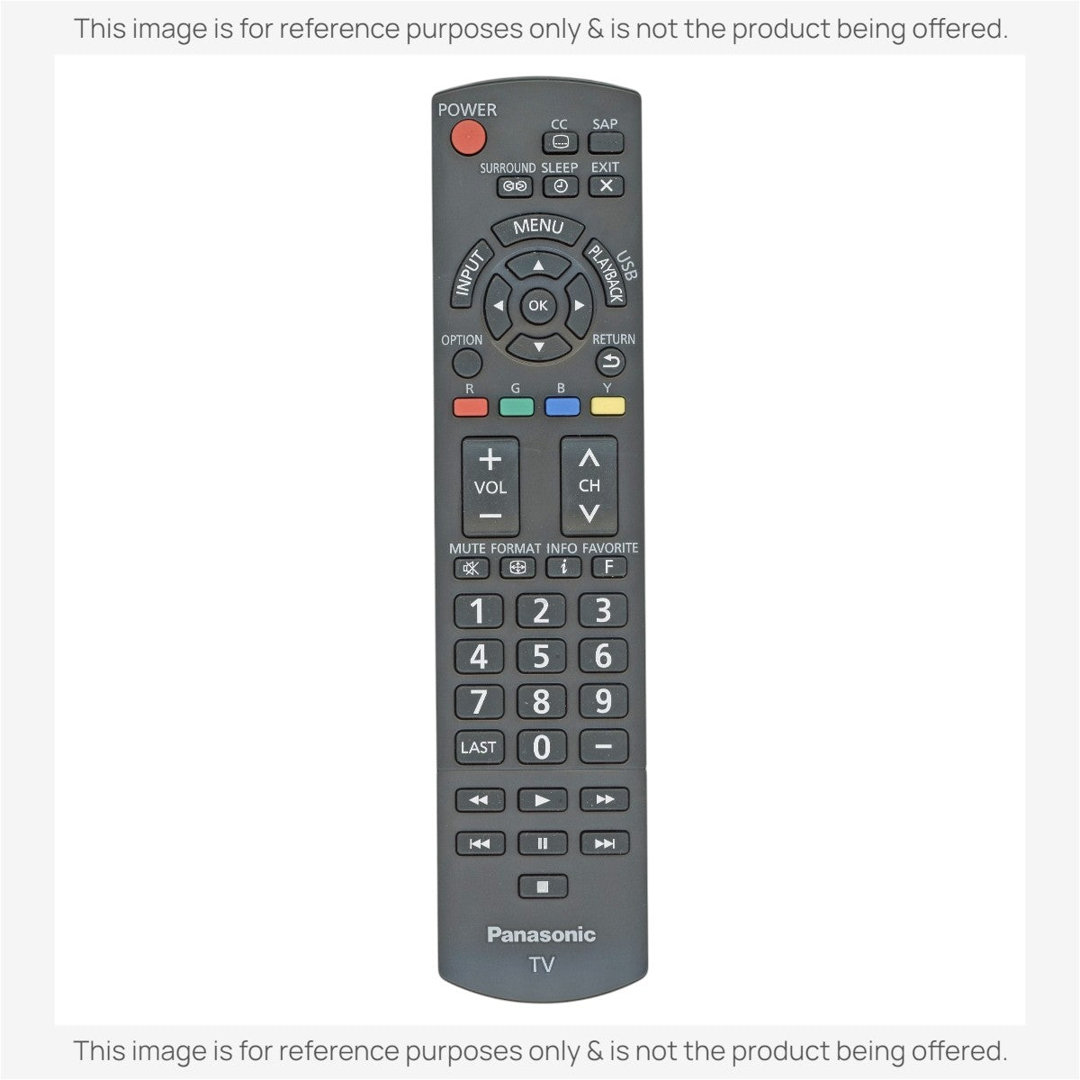 Anderic replacement remote control for Panasonic N2QAYB000806 with backlit keypad and dedicated media buttons.