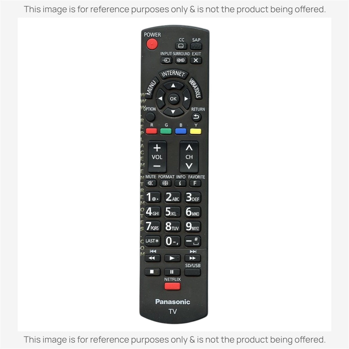 Anderic replacement TV remote for Panasonic N2QAYB000779S with backlit keypad and dedicated Netflix button.